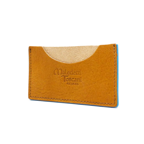 Honey-colored isometric view card and business card holder