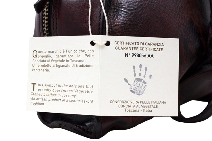 Nectaris certificato di garanzia della borsa color vino