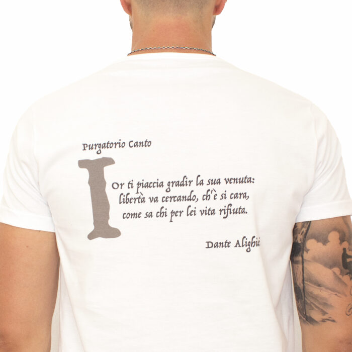 Деталь спины футболки Canto I Purgatorio