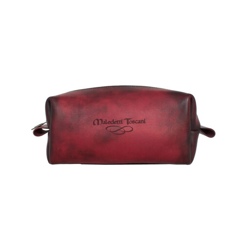 Beauty Pochette Large front in red-dark brown color