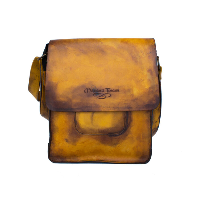 Delta 4, окрашенная вручную перед сумкой в ​​лимонно-желто-темно-коричневый цвет