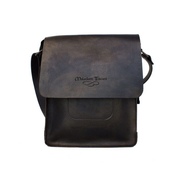 Frontal del bolso Delta 4 negro-cobre teñido a mano