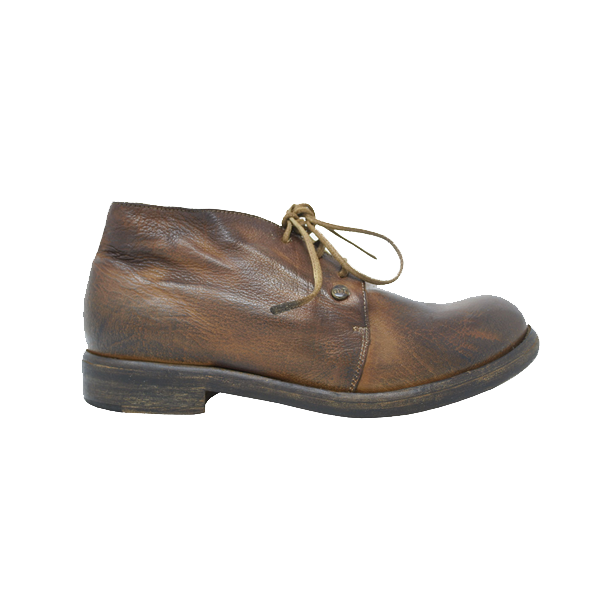 Polacchina in Pelle 1950 vista laterale della scarpa color marrone