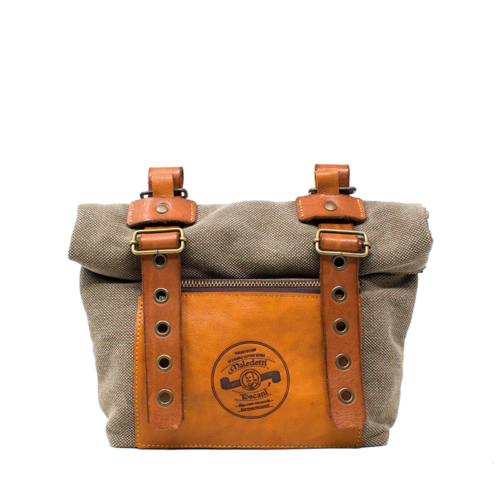 Moto Cafe 'Racer Bag Small Canvas-Leather front of the bag