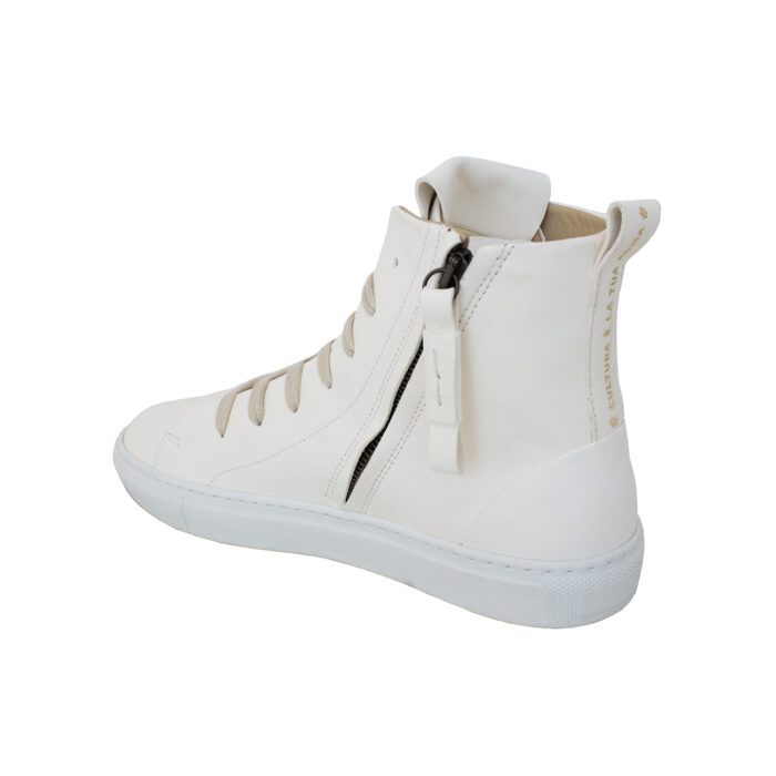Genesis Bianco dettaglio zip sulla sneaker