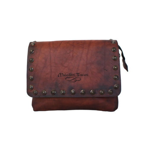 Fulgora Hand-dyed front of the sandal brown-dark brown clutch bag