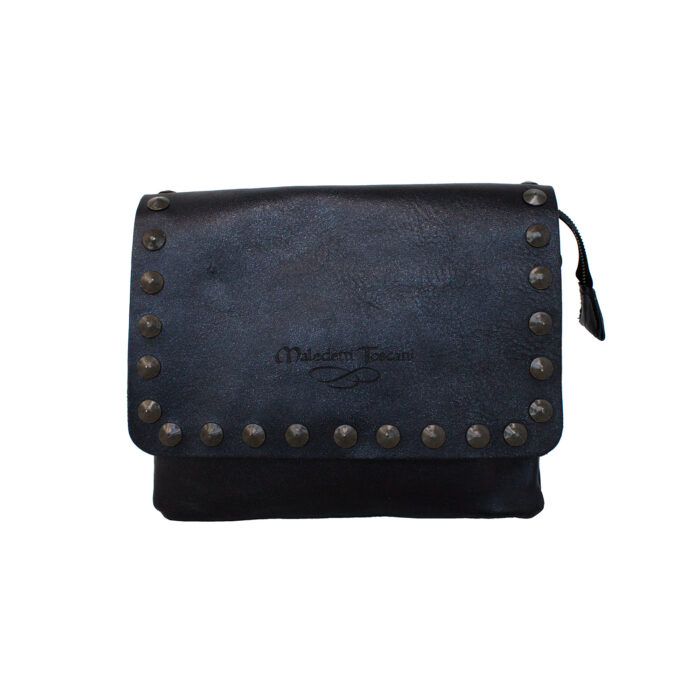 Fulgora Hand-dyed front of the black glitter clutch bag