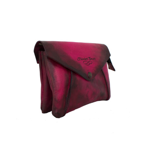 Dodola Окрашенная вручную левая сторона сумочки темно-коричневого цвета цвета фуксии