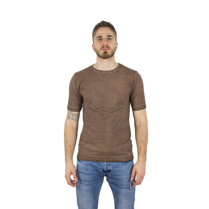 T-Shirt in Corteccia d'albero e Alghe Marine color marrone fronte
