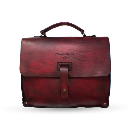 Красно-темно-коричневая сумка Brava, окрашенная вручную, вид спереди