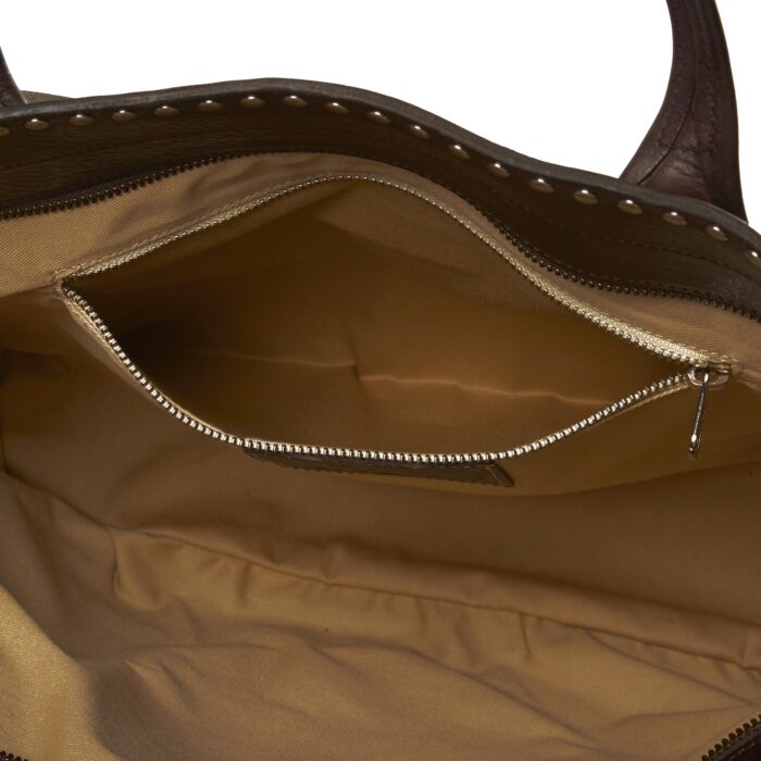 Buckle Bag Oval Buckle Grand intérieur du sac de couleur marron foncé