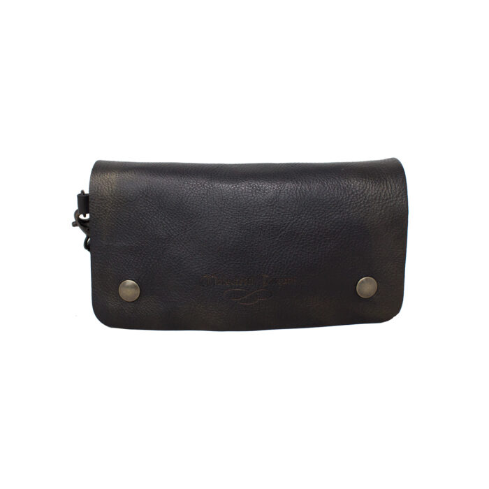 Große Unisex-Brieftasche am Handgelenk in Schwarz-Kupfer-Farbe