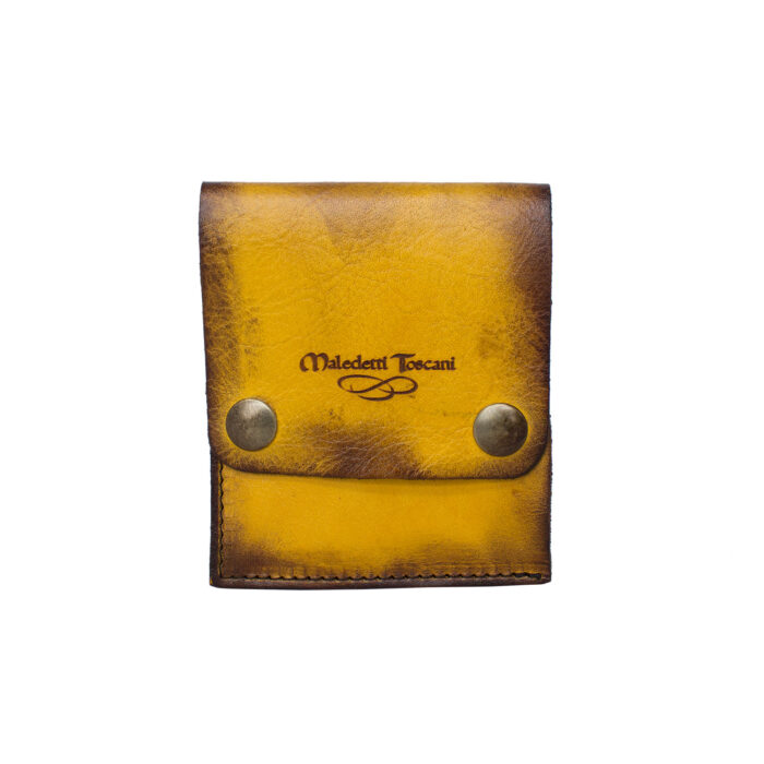 Portafogli Quadrato carte banconote e monete front color giallo limone-testa di moro